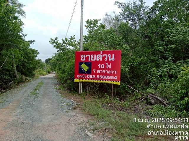 ขายที่ตราด ที่เปล่าแหลมกลัด..ที่ใกล้ทะเลติดคลองสนห่างจากทะเล100เมตร ต.แหลมกลัด อ.เมืองตราด จ.ตราด ผังเมืองสีเขียว